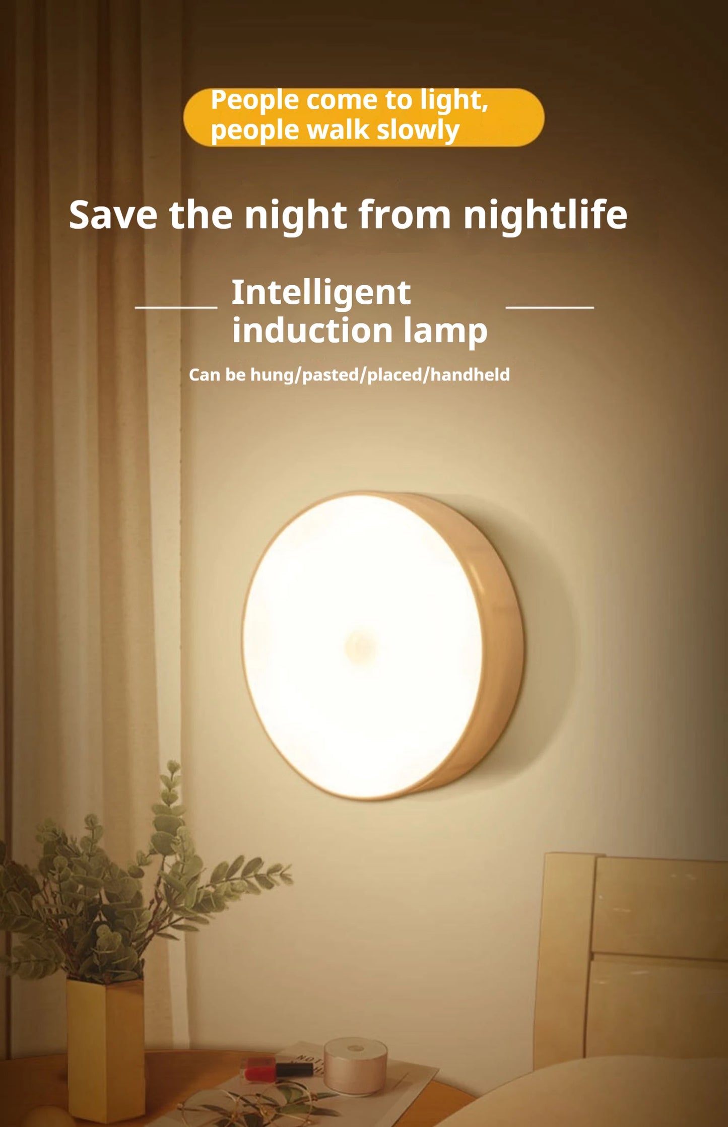 Wireless Motion LED Night Light - Ideal for Stairs, Closets and Bedrooms