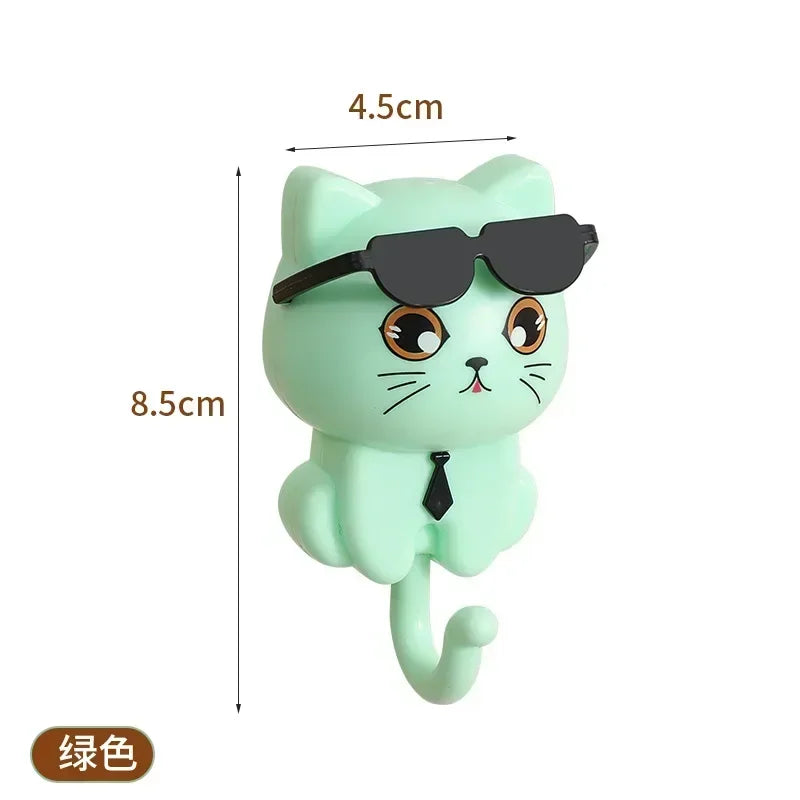Cute Cat Wall Hanger - No-Drill Key and Accessory Hook