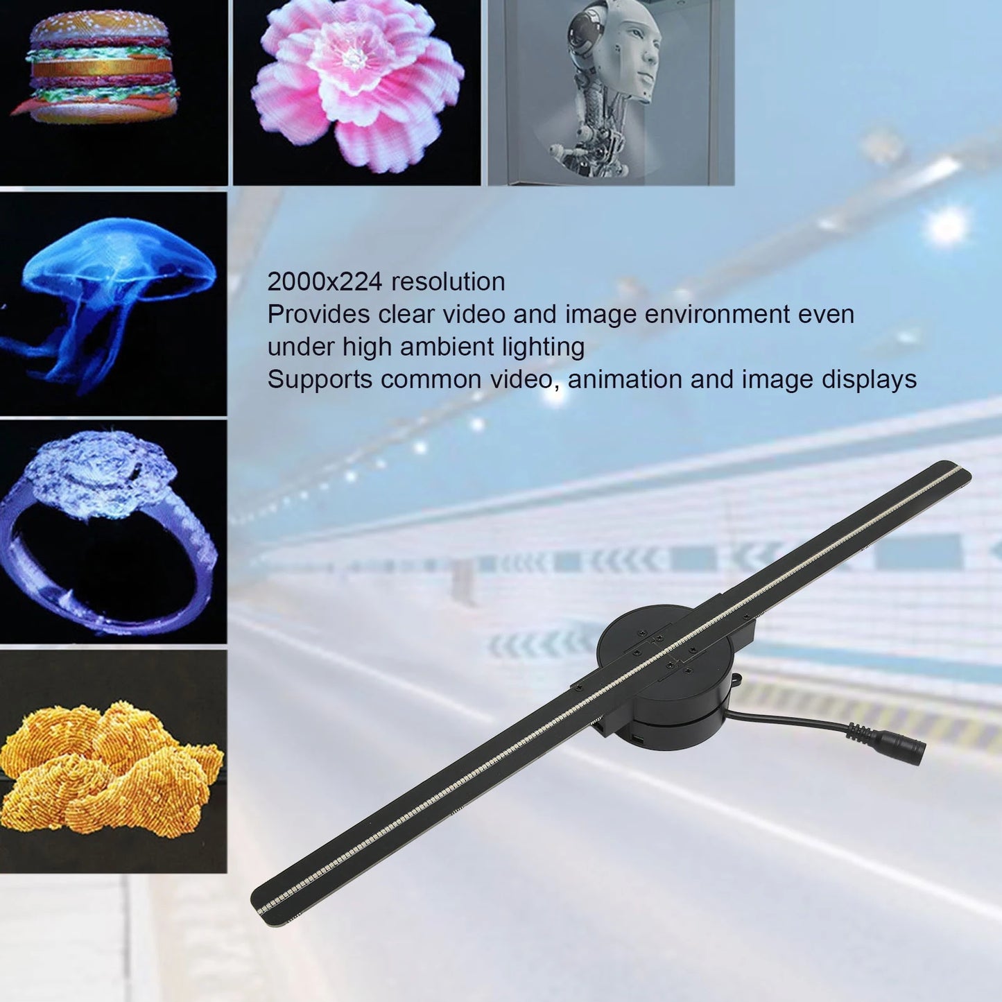3D Hologram Fan Projector with WiFi for Advertising