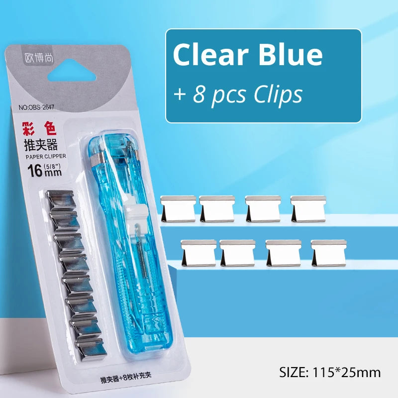 Reusable Push Stapler - Traceless Binding Tool for Office and School