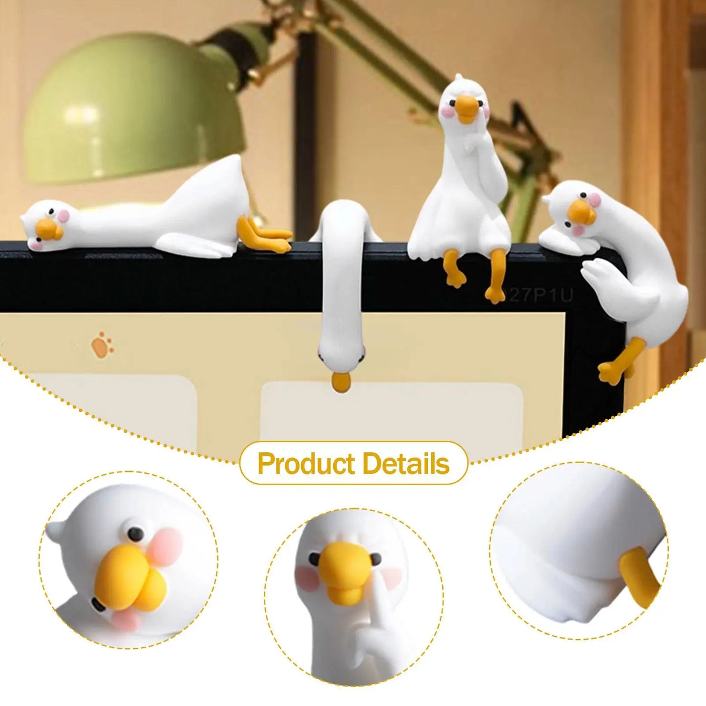 Mini Goose Monitor Decor – Quirky Desk Gift for Home & Office (4pcs)