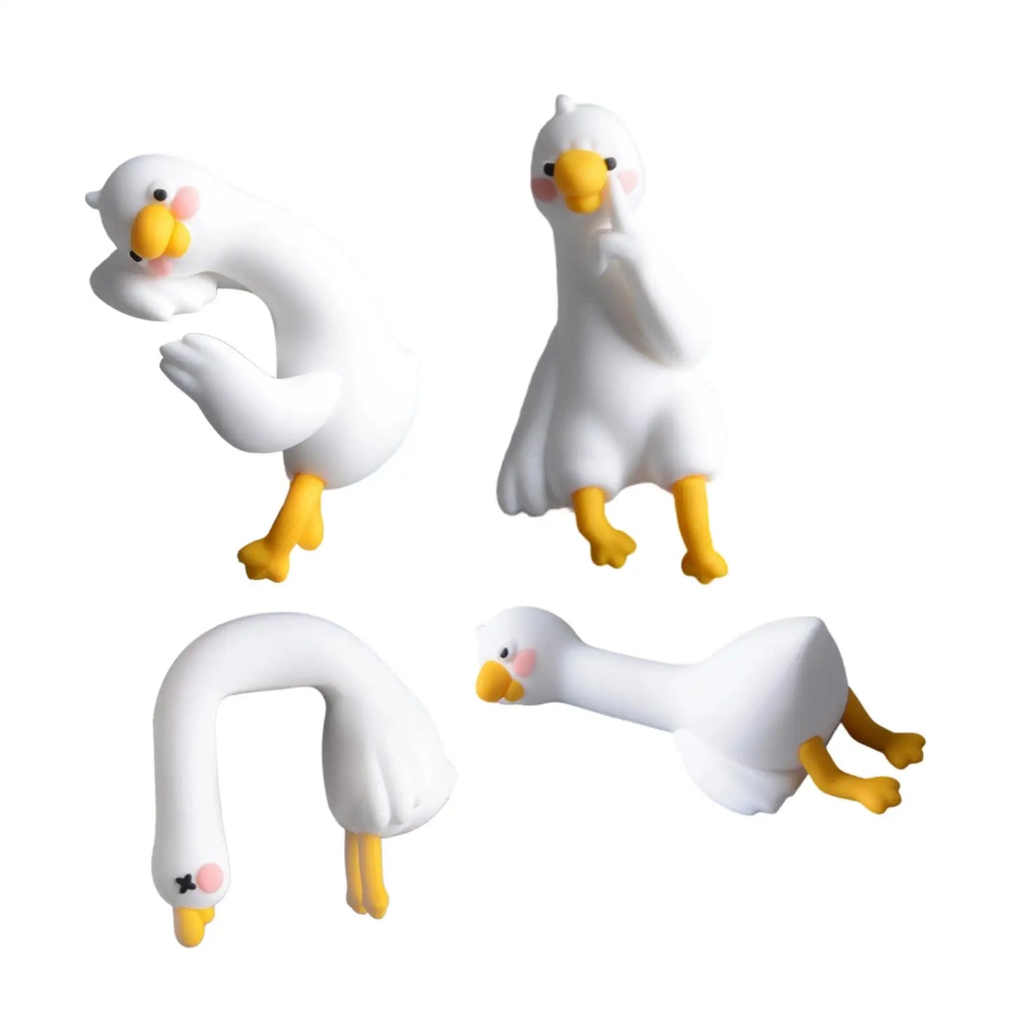 Mini Goose Monitor Decor – Quirky Desk Gift for Home & Office (4pcs)