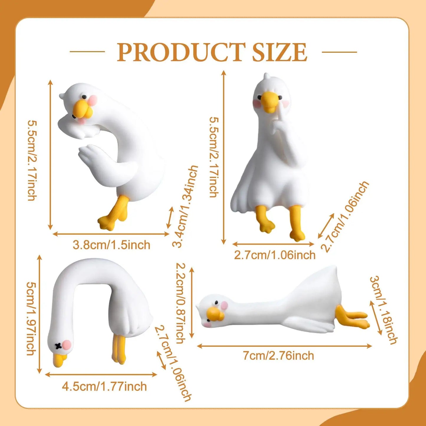 Mini Goose Monitor Decor – Quirky Desk Gift for Home & Office (4pcs)