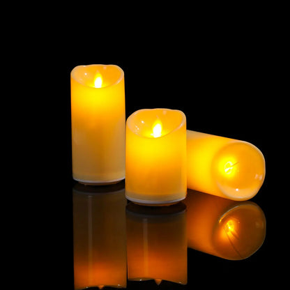 Rechargeable LED Moving Wick Candles – Remote Control Decorative Set