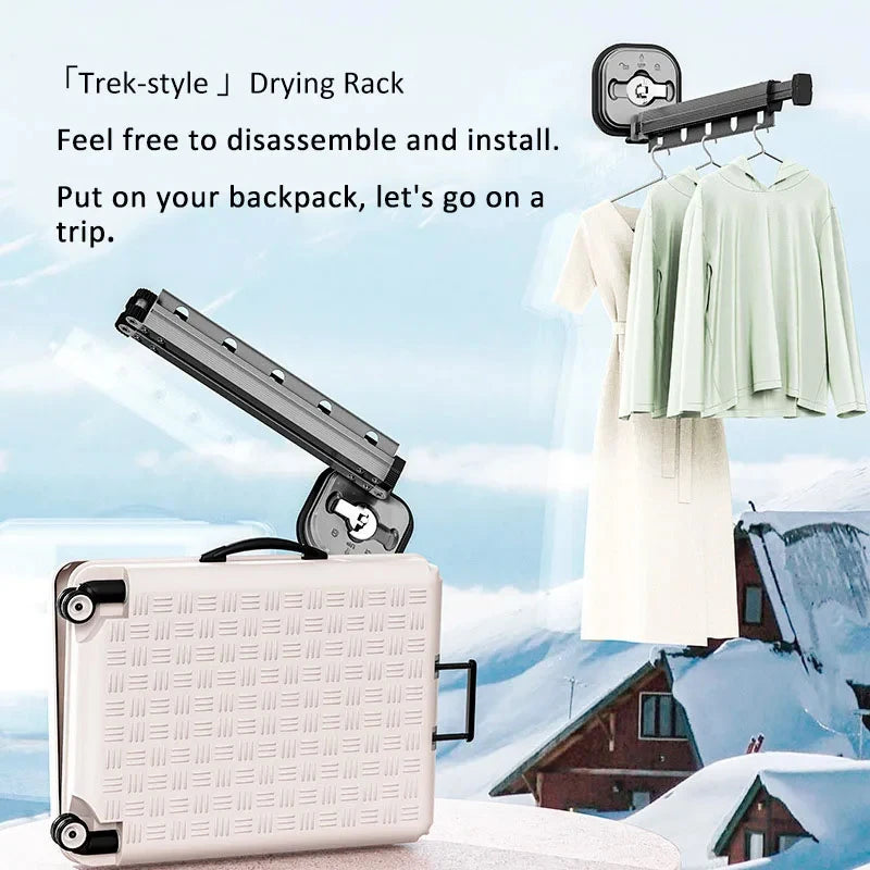 Retractable Wall Drying Rack – Space-Saving Clothes Hanger