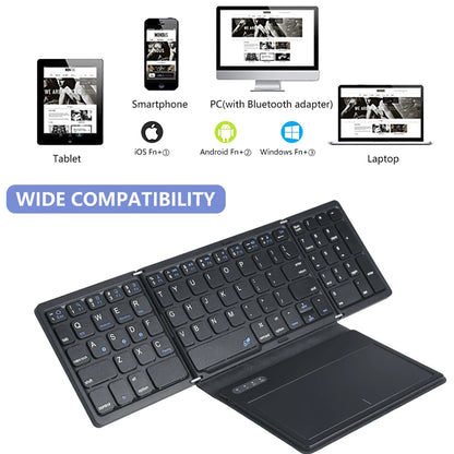 Foldable Bluetooth Keyboard – Pocket Wireless Keyboard with Touchpad