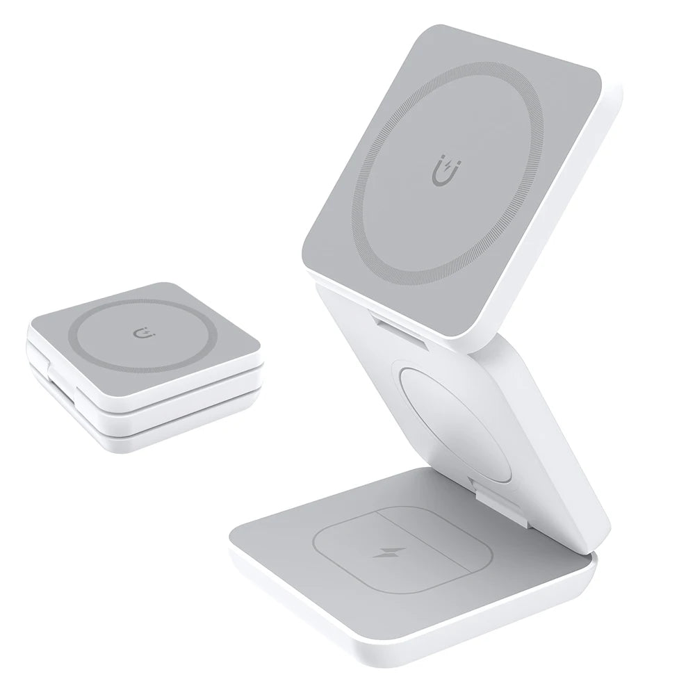 Magnetic Wireless Charger Stand – 3-in-1 Foldable iPhone Station