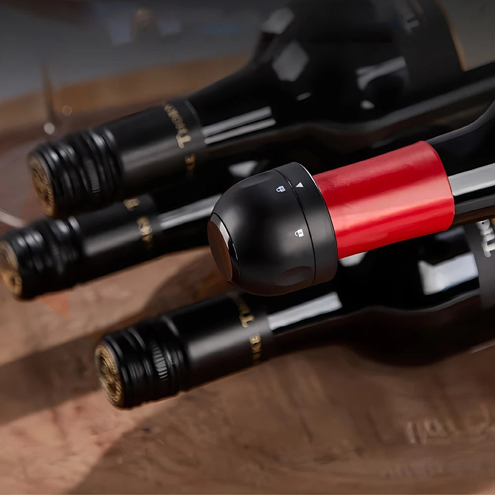 Vacuum Wine Stopper - Rotating Lock Sealer for Red and Sparkling Wine