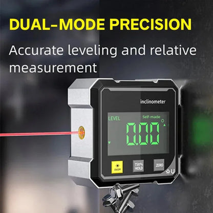 4-Side Digital Angle Meter - Magnetic Laser Slope Gauge