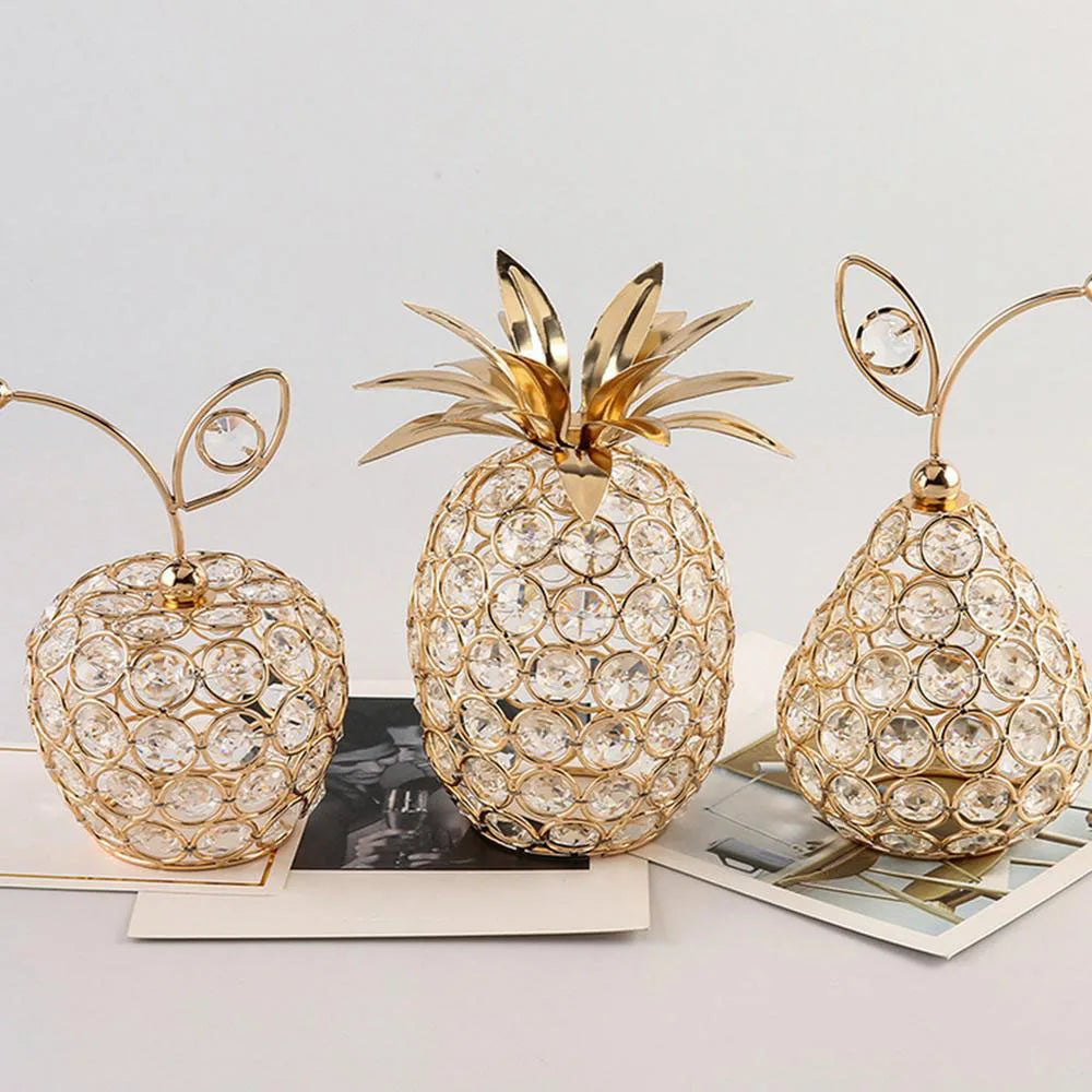 Mini Crystal Fruit Ornaments – Sparkling Apple, Pear & Pineapple Crafts