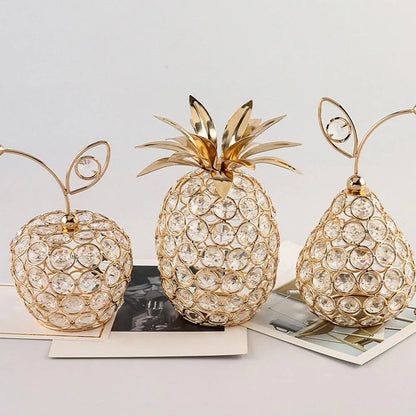 Mini Crystal Fruit Ornaments – Sparkling Apple, Pear & Pineapple Crafts