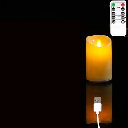 Rechargeable LED Moving Wick Candles – Remote Control Decorative Set
