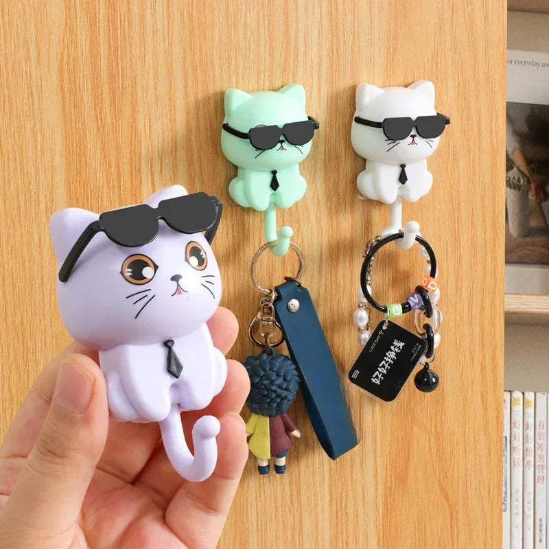 Cute Cat Wall Hanger - No-Drill Key and Accessory Hook
