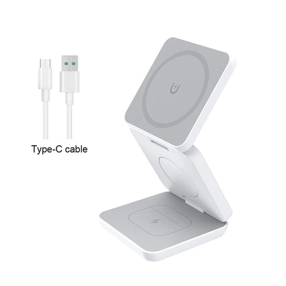 Magnetic Wireless Charger Stand – 3-in-1 Foldable iPhone Station