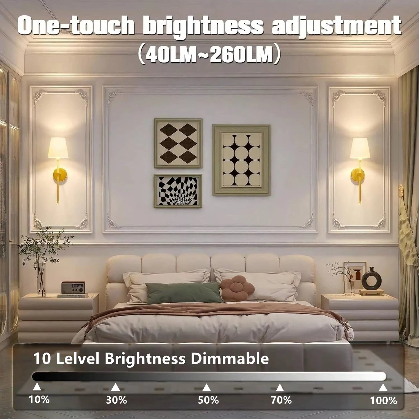 Cordless Wall Lamp – Rechargeable, Dimmable & Remote Controlled