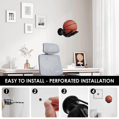 Hand-Shaped Wall Ball Holder - Basketball e Football Storage