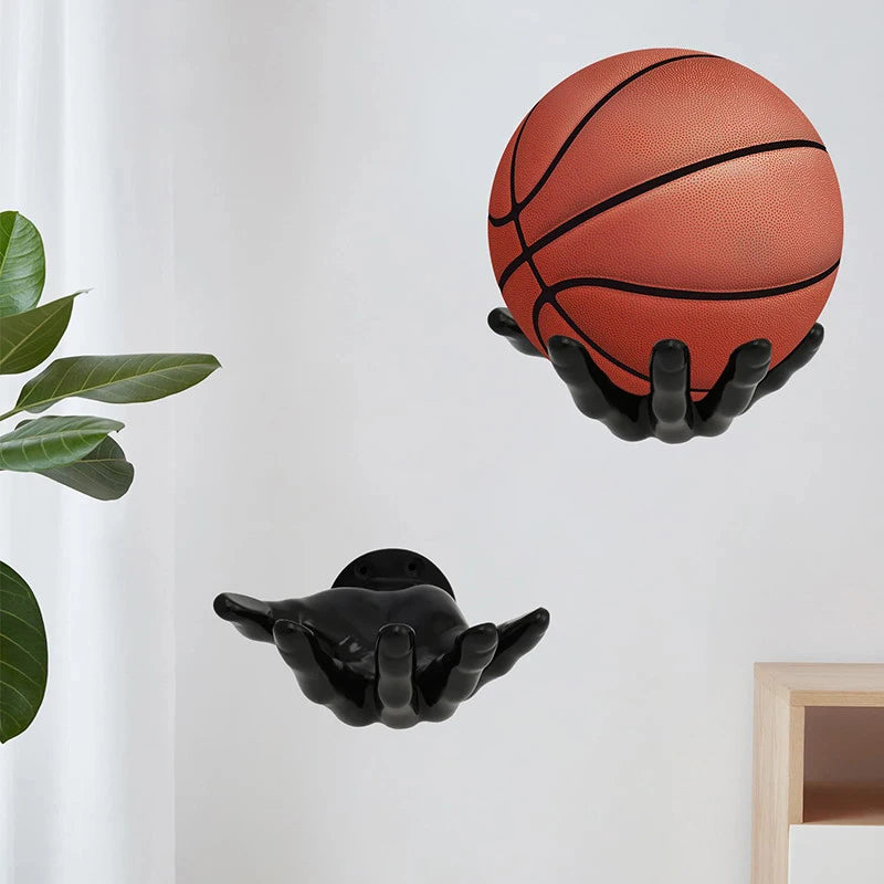 Hand-Shaped Wall Ball Holder - Basketball e Football Storage