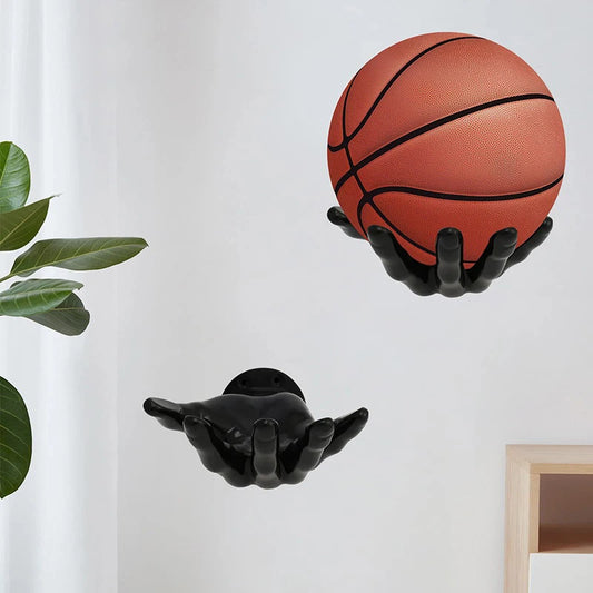 Hand-Shaped Wall Ball Holder - Basketball e Football Storage
