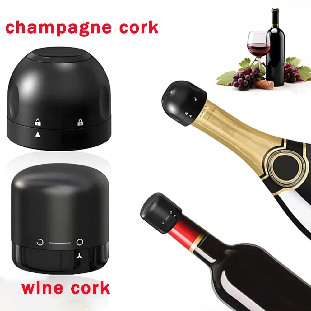 Vacuum Wine Stopper - Rotating Lock Sealer for Red and Sparkling Wine