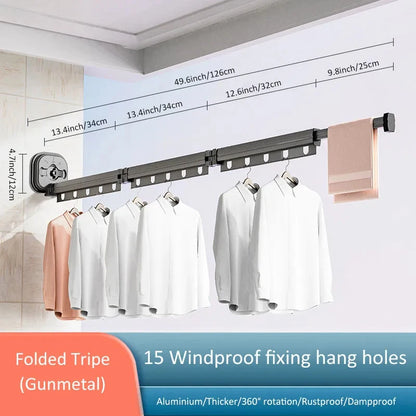 Retractable Wall Drying Rack – Space-Saving Clothes Hanger