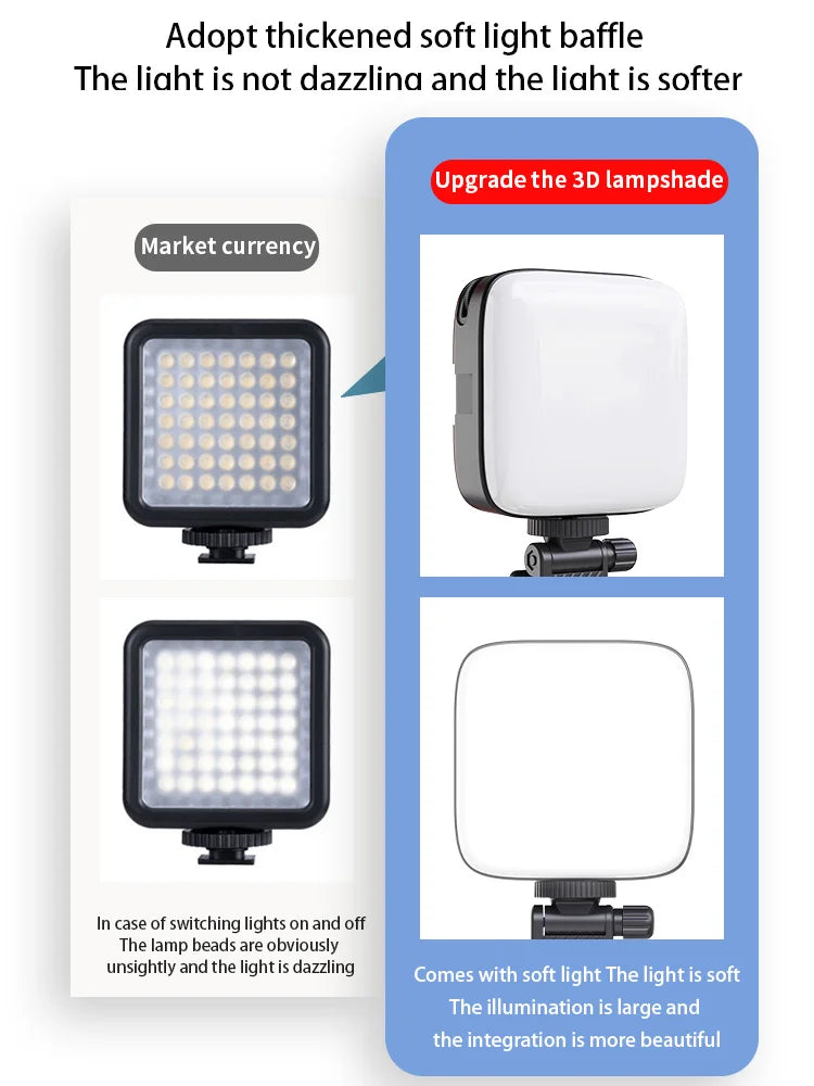 Portable Bi-Colour LED Fill Light - Clip-On Camera and Phone Light