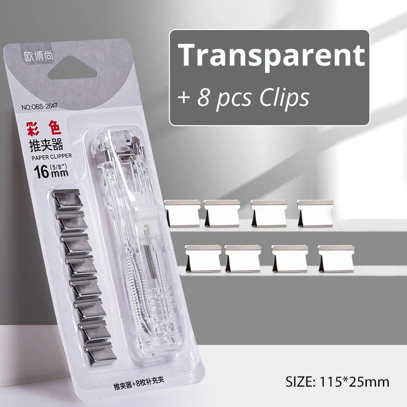 Reusable Push Stapler - Traceless Binding Tool for Office and School