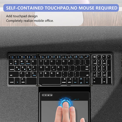 Foldable Bluetooth Keyboard – Pocket Wireless Keyboard with Touchpad