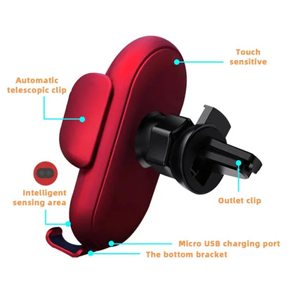 Fast Wireless Charging Car Mount - Automatic Clamping Phone Holder