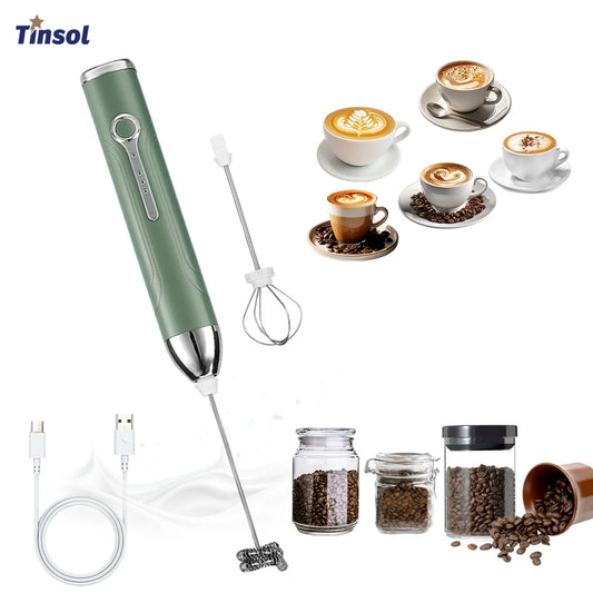 Rechargeable Mini Milk Frother – 3-Speed Wireless Whisk