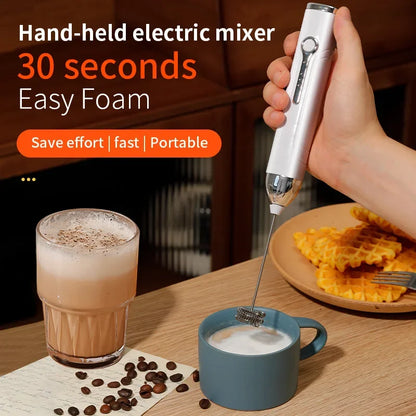 Rechargeable Mini Milk Frother – 3-Speed Wireless Whisk