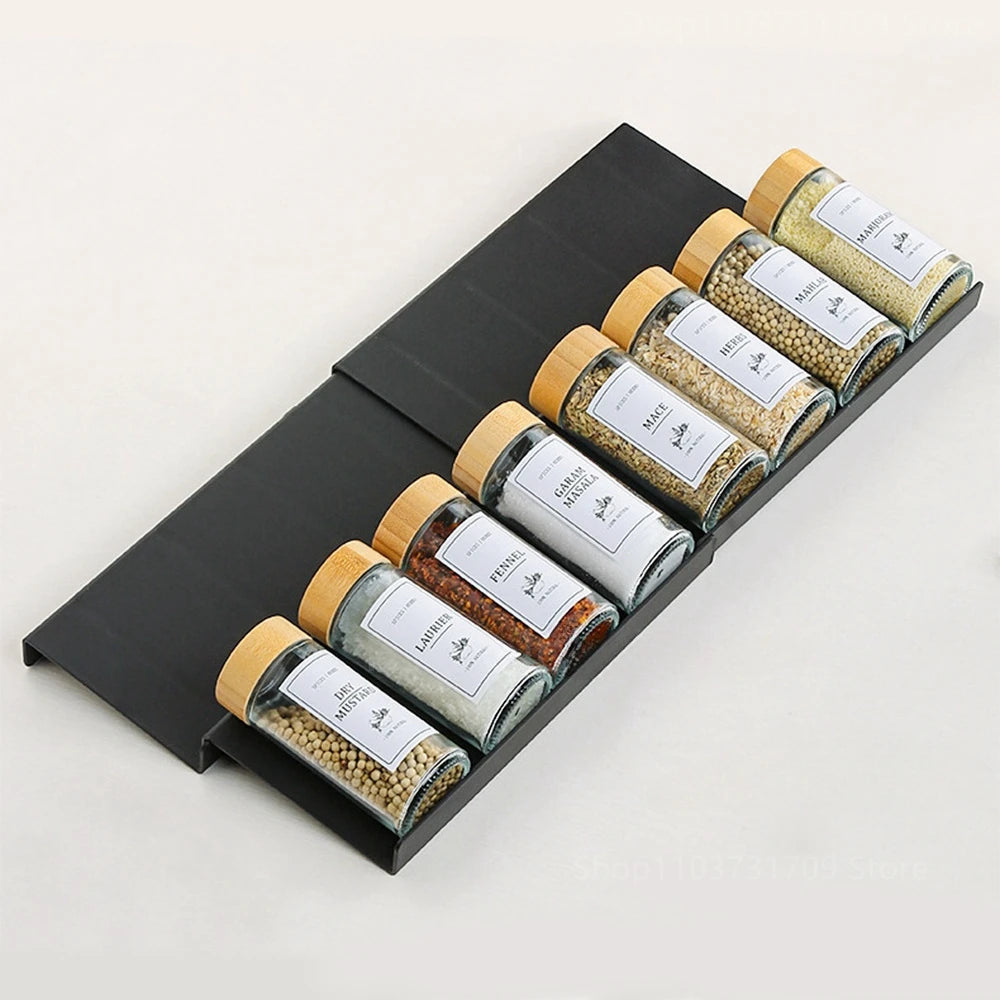 Tier Adjustable Spice Drawer Organiser – Cabinet & Pantry Storage