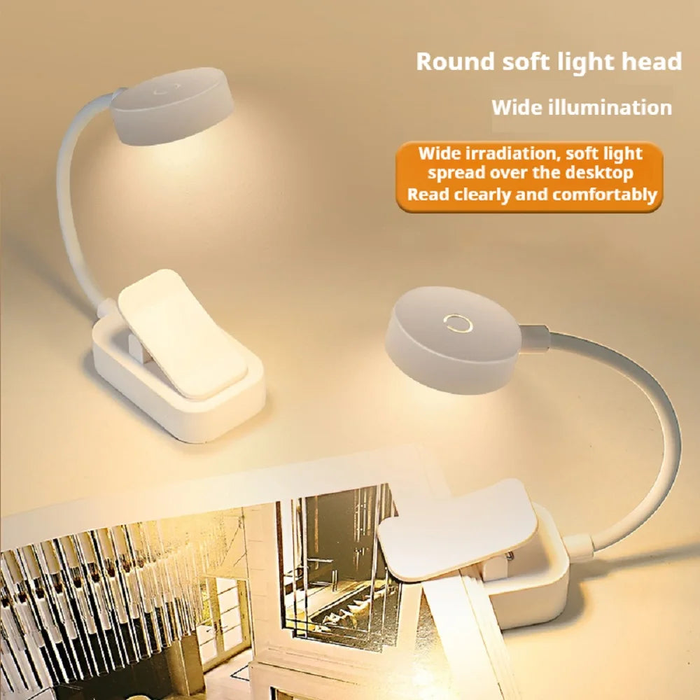 USB Clip-On Book Lamp – Mini Foldable LED with Eye-Friendly Light