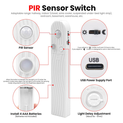 Motion Sensor COB LED Strip – High-Density USB Night Lighting