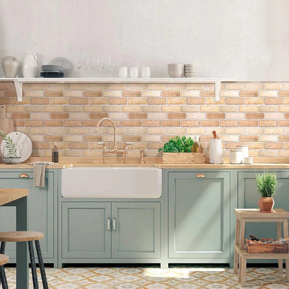 Peel & Stick 3D Brick Wall Stickers – Easy DIY Waterproof Backsplash Tiles