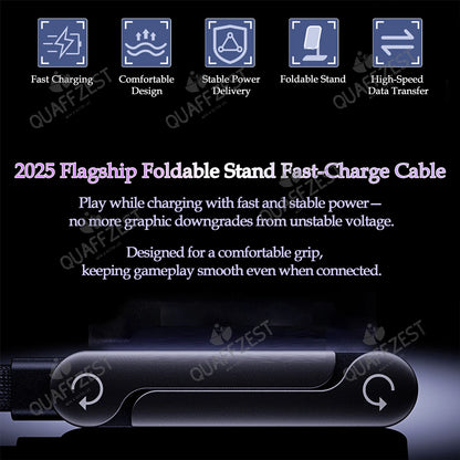 Foldable Phone Holder Cable – 240W Fast Charging 2-in-1