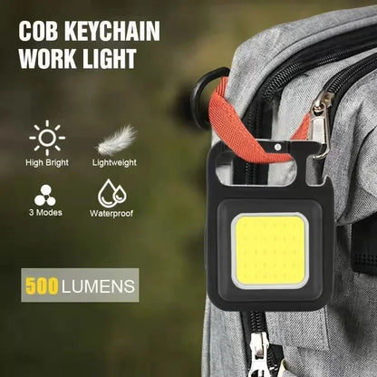 Multi-Function COB Keyring Light – Portable Emergency Mini Lamp