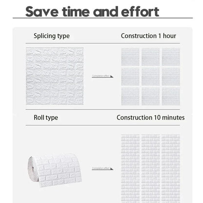 Waterproof 3D Foam Brick Wall Sticker for Home