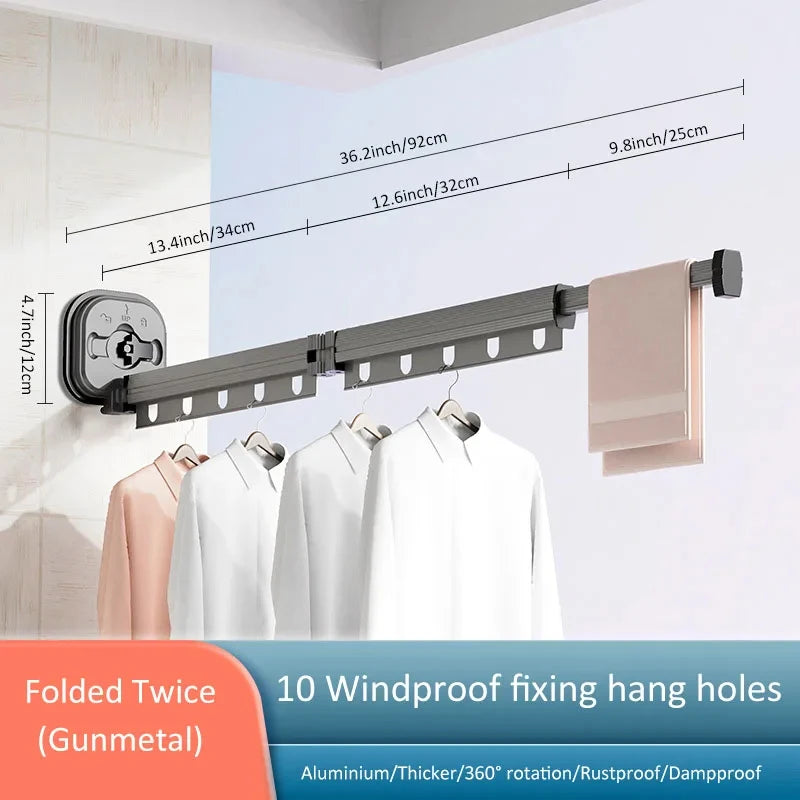 Retractable Wall Drying Rack – Space-Saving Clothes Hanger