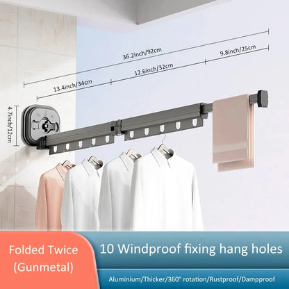 Retractable Wall Drying Rack – Space-Saving Clothes Hanger