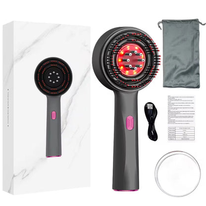 Hair Massage Comb – Vibrating Scalp Brush with Red Light Care