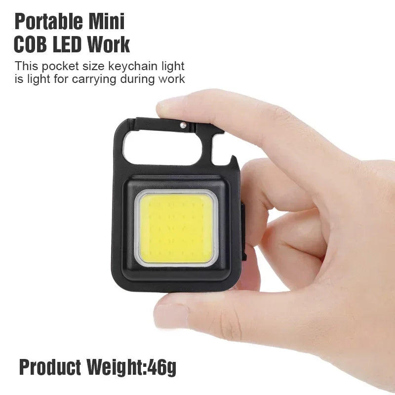 Multi-Function COB Keyring Light – Portable Emergency Mini Lamp