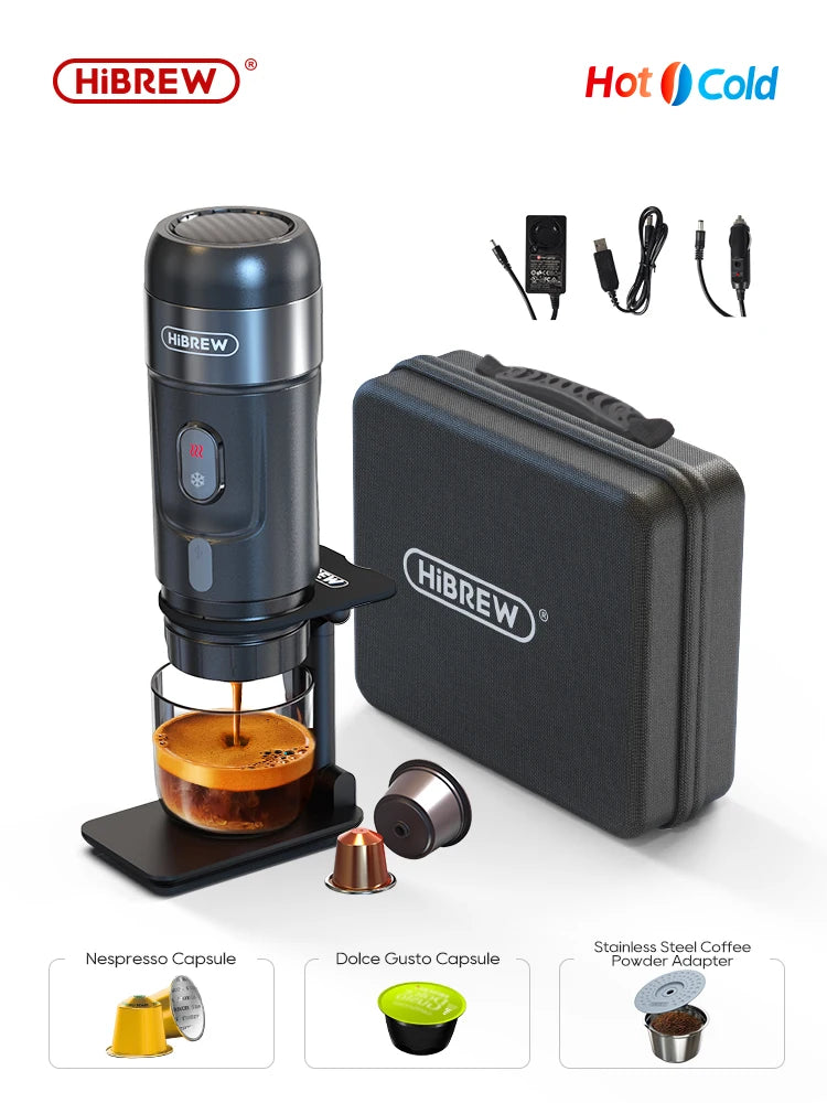 HiBREW Portable Espresso Maker – 12V Coffee Machine for Car & Home