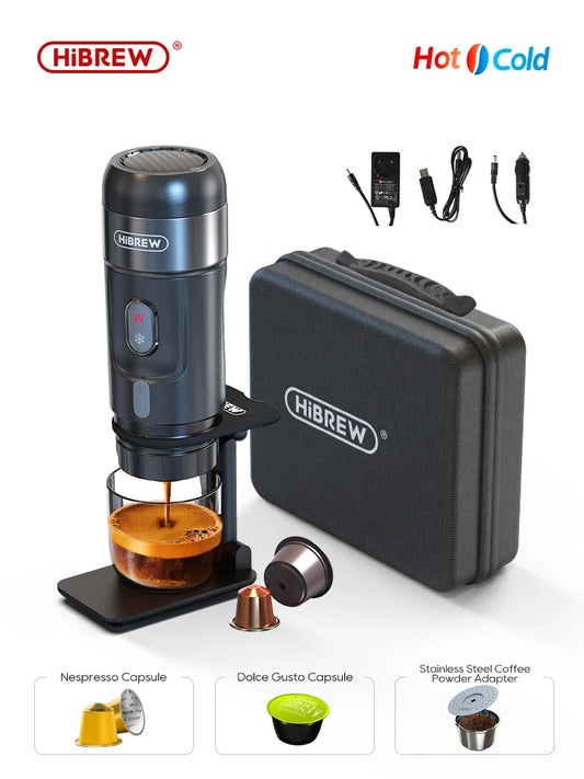 HiBREW Portable Espresso Maker – 12V Coffee Machine for Car & Home