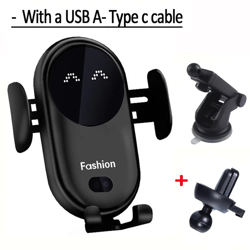 Fast Wireless Charging Car Mount - Automatic Clamping Phone Holder