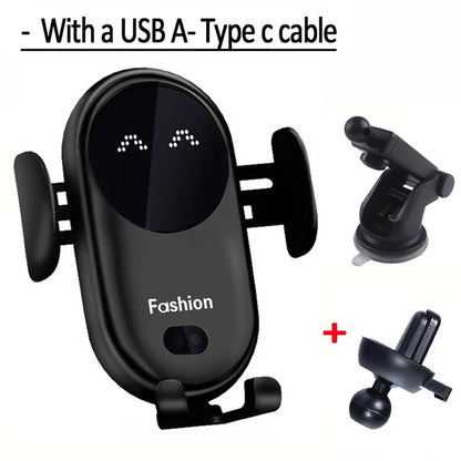 Fast Wireless Charging Car Mount - Automatic Clamping Phone Holder