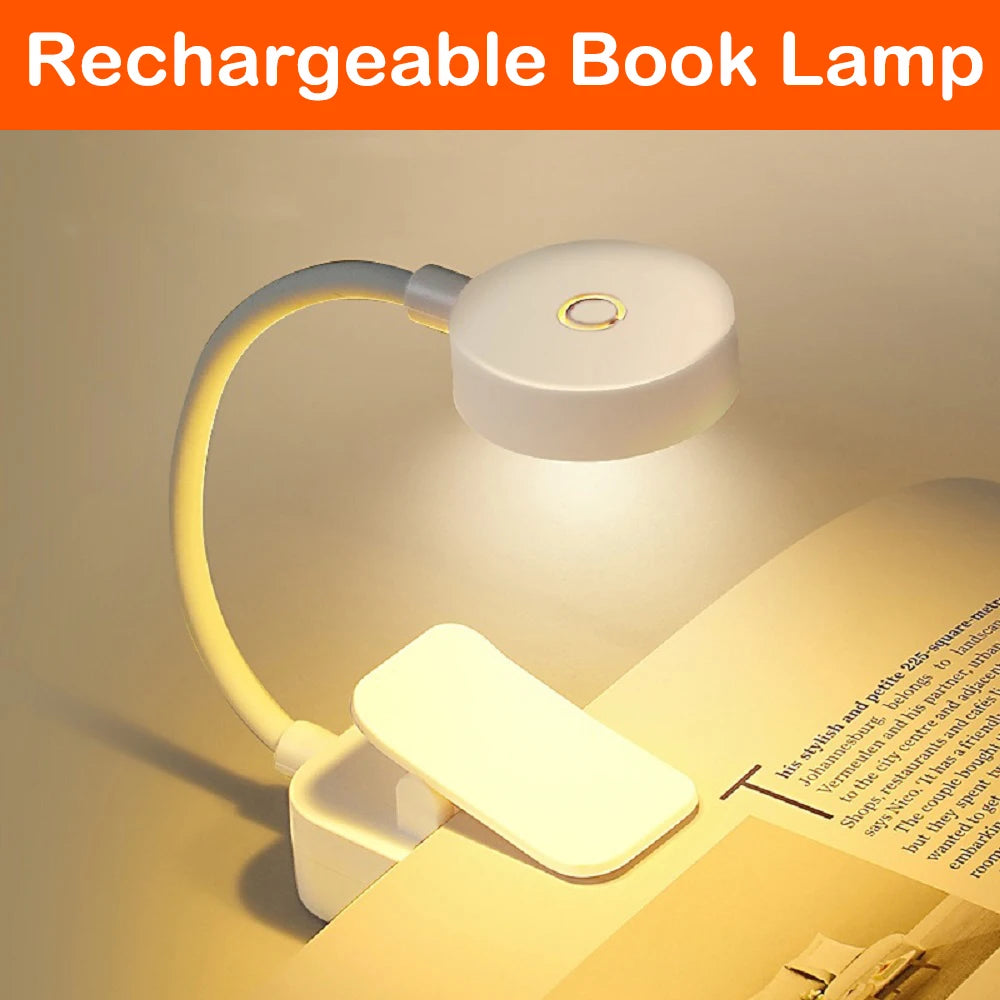USB Clip-On Book Lamp – Mini Foldable LED with Eye-Friendly Light