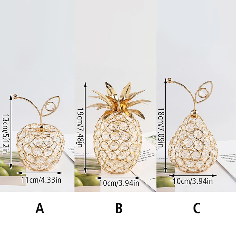 Mini Crystal Fruit Ornaments – Sparkling Apple, Pear & Pineapple Crafts