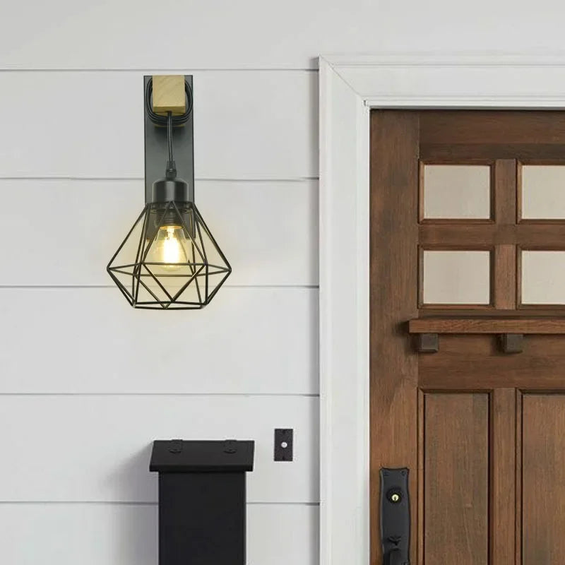 Retro Wrought Iron Wall Light with Single Head