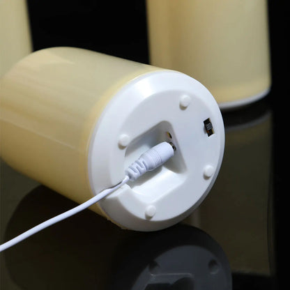 Rechargeable LED Moving Wick Candles – Remote Control Decorative Set