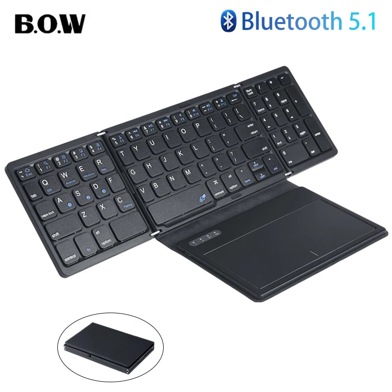 Foldable Bluetooth Keyboard – Pocket Wireless Keyboard with Touchpad
